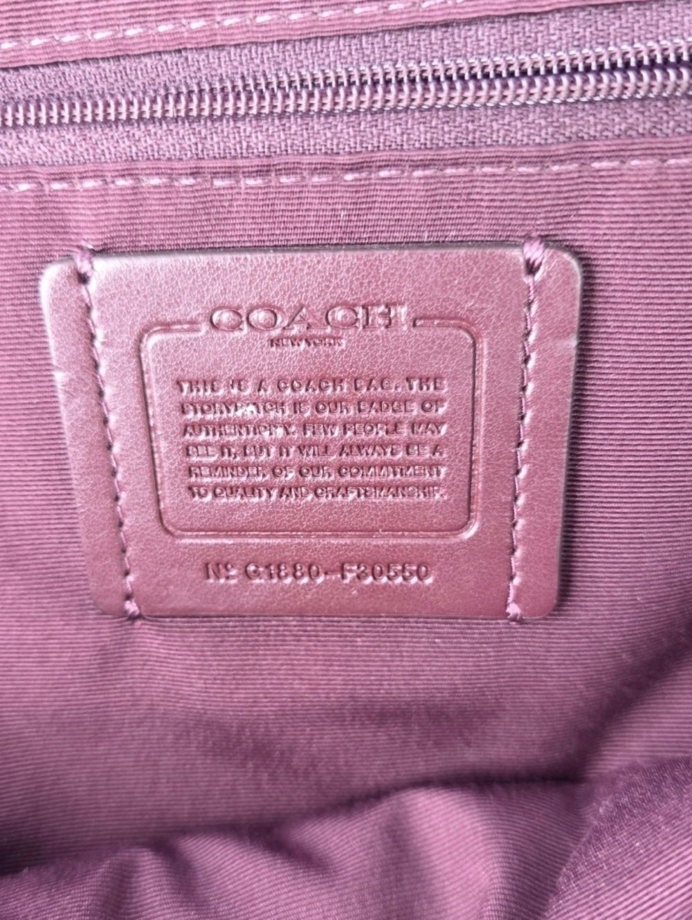Maroon Coach Court Backpack in Refined Pebble Leather Coach Bag - Picture 10 of 12